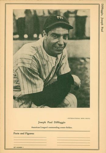 1946-49 Sports Exchange (W603) #7-4 Joe DiMaggio Front