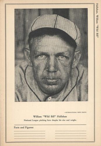 1946-49 Sports Exchange (W603) #4-5 Bill Hallahan Front
