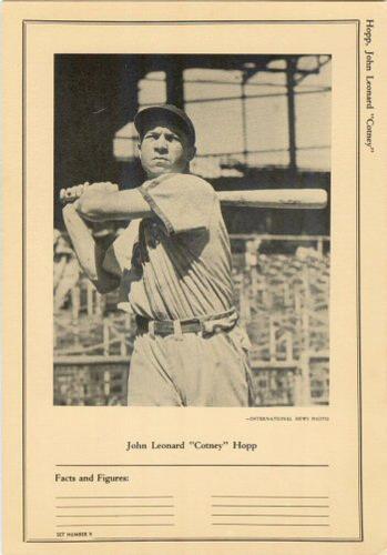 1946-49 Sports Exchange (W603) #9-6 Johnny Hopp Front