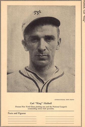 1946-49 Sports Exchange (W603) #4-7 Carl Hubbell Front