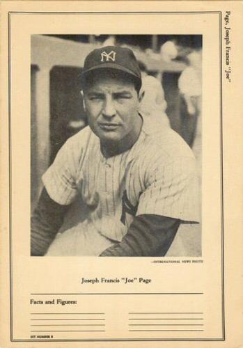 1946-49 Sports Exchange (W603) #8-7 Joe Page Front