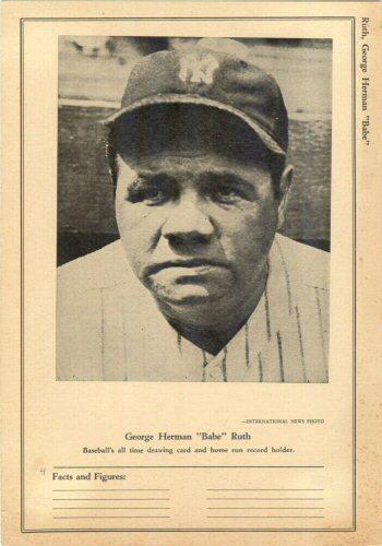 1946-49 Sports Exchange (W603) #4-8 Babe Ruth Front