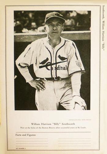 1946-49 Sports Exchange (W603) #5-9 Billy Southworth Front