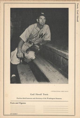 1946-49 Sports Exchange (W603) #7-9 Cecil Travis Front