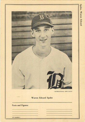 1946-49 Sports Exchange (W603) #9-9 Warren Spahn Front