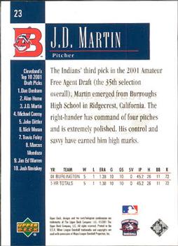 2001 Upper Deck Minors Centennial #23 J.D. Martin Back