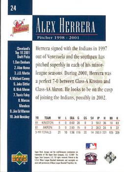 2001 Upper Deck Minors Centennial #24 Alex Herrera Back