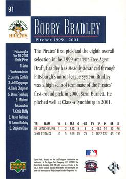 2001 Upper Deck Minors Centennial #91 Bobby Bradley Back