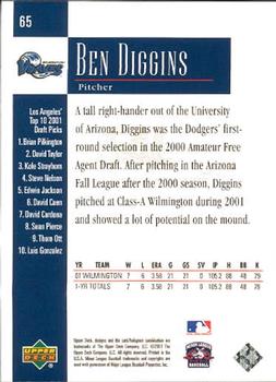 2001 Upper Deck Minors Centennial #65 Ben Diggins Back