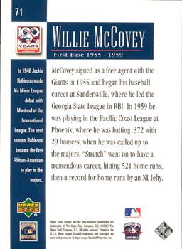 2001 Upper Deck Minors Centennial #71 Willie McCovey Back