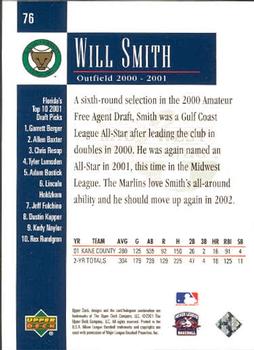 2001 Upper Deck Minors Centennial #76 Will Smith Back