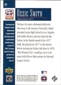 2001 Upper Deck Minors Centennial #81 Ozzie Smith Back