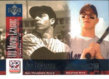 2001 Upper Deck Minors Centennial #96 Joe DiMaggio / Josh Hamiilton Front