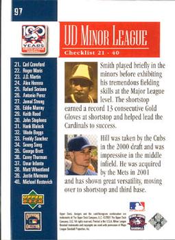 2001 Upper Deck Minors Centennial #97 Ozzie Smith / Bobby Hill Back