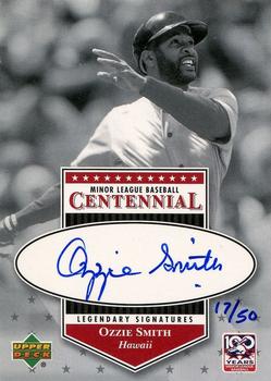 2001 Upper Deck Minors Centennial - Legendary Signatures #L-OS Ozzie Smith Front
