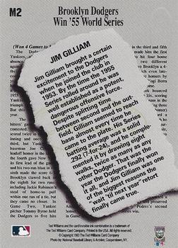 1993 Ted Williams - Memories #M2 Jim Gilliam Back