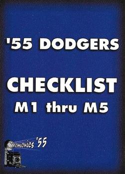 1993 Ted Williams - Memories #M5 '55 Dodgers Checklist Front
