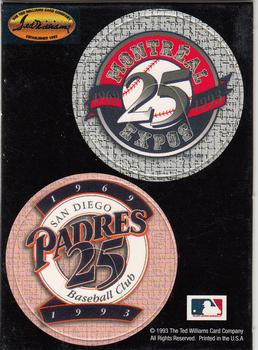 1993 Ted Williams - Pog Cards #NNO Montreal Expos / San Diego Padres Front