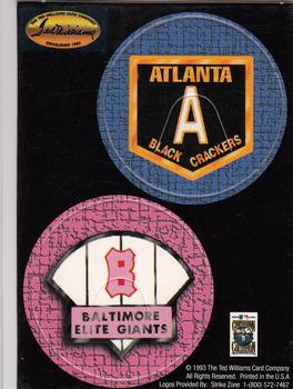 1993 Ted Williams - Pog Cards #NNO Atlanta Black Crackers / Baltimore Elite Giants Front