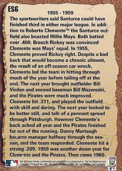 1993 Ted Williams - Roberto Clemente: Etched in Stone #ES6 Roberto Clemente Back