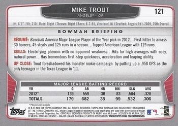 2013 Bowman #121 Mike Trout Back