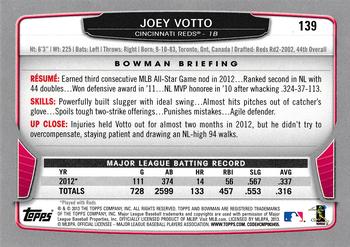 2013 Bowman #139 Joey Votto Back