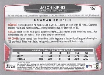 2013 Bowman #157 Jason Kipnis Back