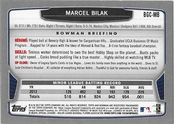 2013 Bowman #BGC-MB Marcel Bilak Back