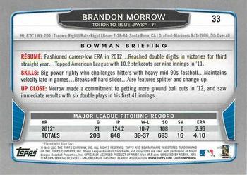 2013 Bowman #33 Brandon Morrow Back