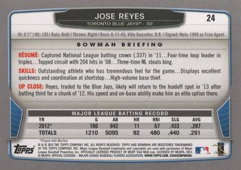 2013 Bowman #24 Jose Reyes Back