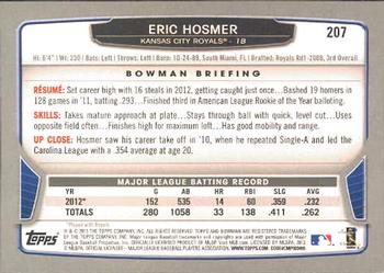 2013 Bowman #207 Eric Hosmer Back