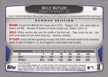 2013 Bowman #90 Billy Butler Back