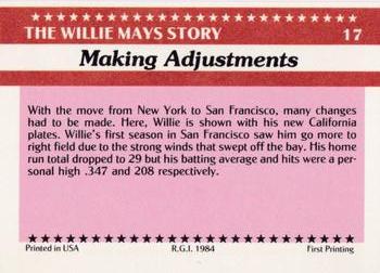 1984 Galasso Willie Mays #17 Willie Mays Back