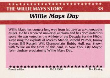 1984 Galasso Willie Mays #38 Willie Mays / John Lindsay Back