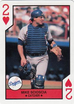 1990 U.S. Playing Card Co. Major League All-Stars Playing Cards #2♥ Mike Scioscia Front