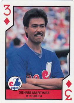 1990 U.S. Playing Card Co. Major League All-Stars Playing Cards #3♦ Dennis Martinez Front
