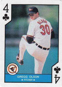 1990 U.S. Playing Card Co. Major League All-Stars Playing Cards #4♣ Gregg Olson Front