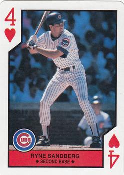 1990 U.S. Playing Card Co. Major League All-Stars Playing Cards #4♥ Ryne Sandberg Front