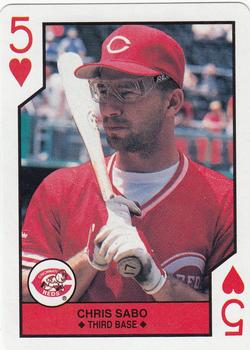 1990 U.S. Playing Card Co. Major League All-Stars Playing Cards #5♥ Chris Sabo Front