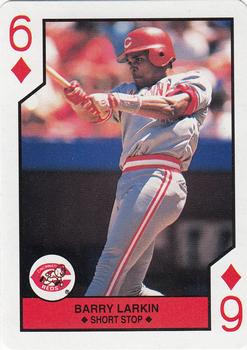 1990 U.S. Playing Card Co. Major League All-Stars Playing Cards #6♦ Barry Larkin Front