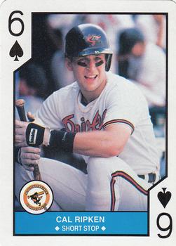 1990 U.S. Playing Card Co. Major League All-Stars Playing Cards #6♠ Cal Ripken Front
