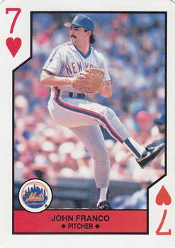 1990 U.S. Playing Card Co. Major League All-Stars Playing Cards #7♥ John Franco Front