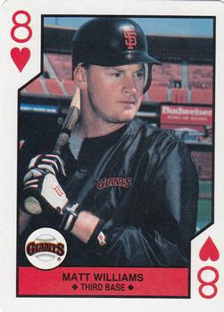 1990 U.S. Playing Card Co. Major League All-Stars Playing Cards #8♥ Matt Williams Front