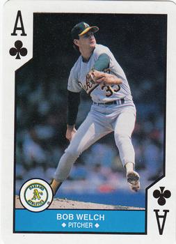 1990 U.S. Playing Card Co. Major League All-Stars Playing Cards #A♣ Bob Welch Front