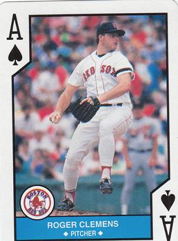 1990 U.S. Playing Card Co. Major League All-Stars Playing Cards #A♠ Roger Clemens Front