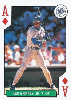 1991 U.S. Playing Card Co. Major League All-Stars Playing Cards #A♦ Ken Griffey Jr. Front