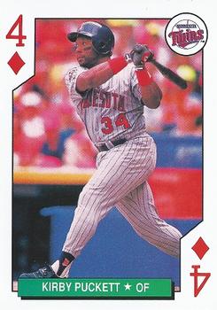 1991 U.S. Playing Card Co. Major League All-Stars Playing Cards #4♦ Kirby Puckett Front