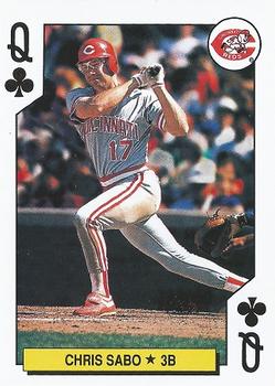 1991 U.S. Playing Card Co. Major League All-Stars Playing Cards #Q♣ Chris Sabo Front