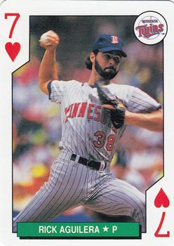 1991 U.S. Playing Card Co. Major League All-Stars Playing Cards #7♥ Rick Aguilera Front