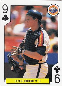 1991 U.S. Playing Card Co. Major League All-Stars Playing Cards #9♣ Craig Biggio Front